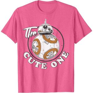 imageStar Wars BB8 The Cute One Graphic TShirt Z1 TShirtPink Heather