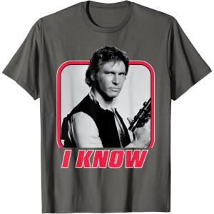 imageStar Wars Han Solo I Know Valentines Day TShirtAsphalt Grey