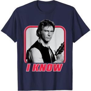 imageStar Wars Han Solo I Know Valentines Day TShirtNavy Blue