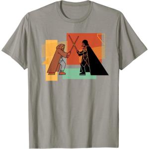 imageStar Wars ObiWan Kenobi Darth Vader Duel Cartoon TShirtSlate Grey