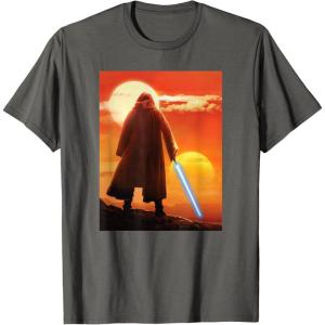 imageStar Wars ObiWan Kenobi Lightsaber Twin Suns TShirtAsphalt Grey