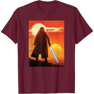 imageStar Wars ObiWan Kenobi Lightsaber Twin Suns TShirtBurgundy