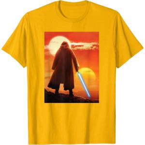 imageStar Wars ObiWan Kenobi Lightsaber Twin Suns TShirtGolden Yellow