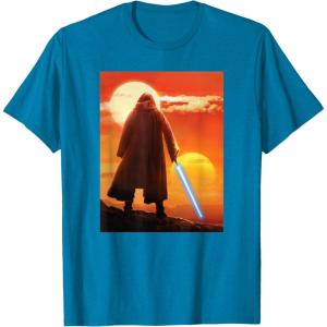 imageStar Wars ObiWan Kenobi Lightsaber Twin Suns TShirtSapphire Blue