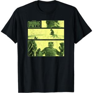 imageStar Wars The Book Of Boba Fett Sand Creature Fight Panels TShirtBlack