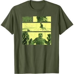 imageStar Wars The Book Of Boba Fett Sand Creature Fight Panels TShirtOlive Green