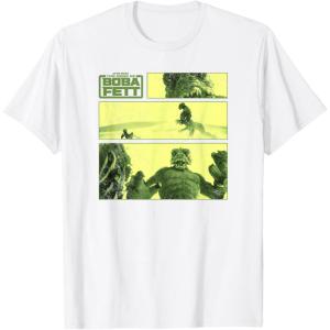 imageStar Wars The Book Of Boba Fett Sand Creature Fight Panels TShirtWhite