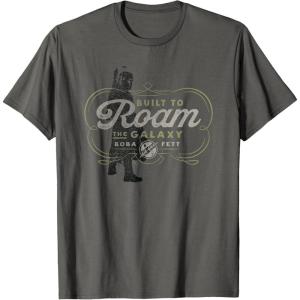 imageStar Wars The Book of Boba Fett Built to Roam the Galaxy TShirtAsphalt Grey
