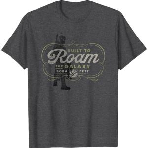 imageStar Wars The Book of Boba Fett Built to Roam the Galaxy TShirtDark Heather Grey