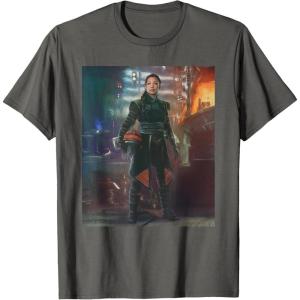 imageStar Wars The Book of Boba Fett Fennec Shand Portrait TShirtAsphalt Grey