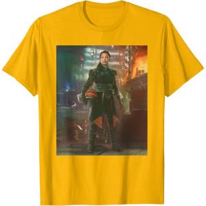 imageStar Wars The Book of Boba Fett Fennec Shand Portrait TShirtGolden Yellow