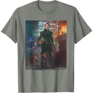imageStar Wars The Book of Boba Fett Fennec Shand Portrait TShirtOlive Heather