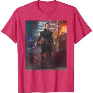 imageStar Wars The Book of Boba Fett Fennec Shand Portrait TShirtRed Heather