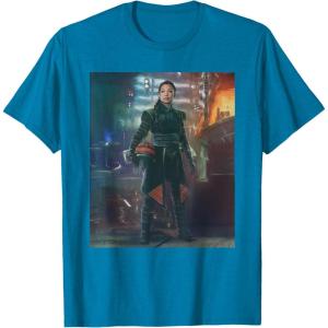imageStar Wars The Book of Boba Fett Fennec Shand Portrait TShirtSapphire Blue