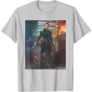 imageStar Wars The Book of Boba Fett Fennec Shand Portrait TShirtSilver Grey
