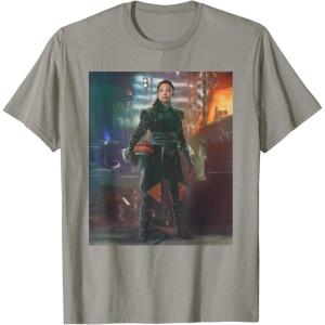 imageStar Wars The Book of Boba Fett Fennec Shand Portrait TShirtSlate Grey
