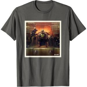 imageStar Wars The Book of Boba Fett and Fennec Shand Polaroid TShirtAsphalt Grey