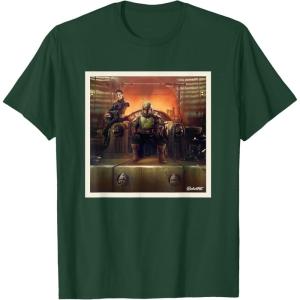 imageStar Wars The Book of Boba Fett and Fennec Shand Polaroid TShirtDark Green