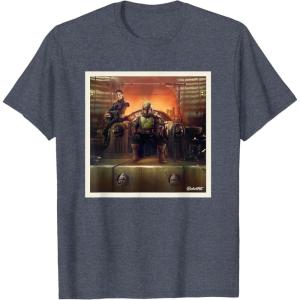 imageStar Wars The Book of Boba Fett and Fennec Shand Polaroid TShirtHeather Blue