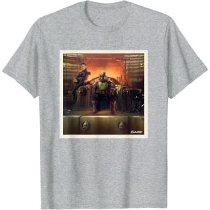 imageStar Wars The Book of Boba Fett and Fennec Shand Polaroid TShirtHeather Grey