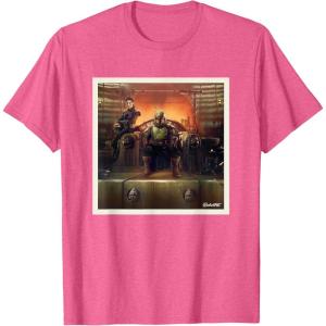 imageStar Wars The Book of Boba Fett and Fennec Shand Polaroid TShirtPink Heather