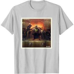 imageStar Wars The Book of Boba Fett and Fennec Shand Polaroid TShirtSilver Grey