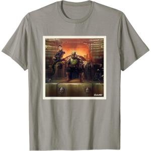 imageStar Wars The Book of Boba Fett and Fennec Shand Polaroid TShirtSlate Grey