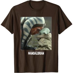 imageStar Wars The Mandalorian Ahsoka ampamp The Child I Sense Fear TShirtBrown
