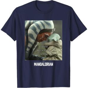 imageStar Wars The Mandalorian Ahsoka ampamp The Child I Sense Fear TShirtNavy Blue