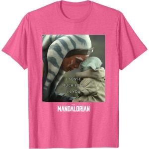 imageStar Wars The Mandalorian Ahsoka ampamp The Child I Sense Fear TShirtPink Heather