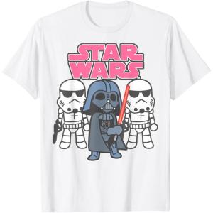 imageStar Wars Vader Stormtroopers Cute Cartoon Graphic TShirt TShirtWhite