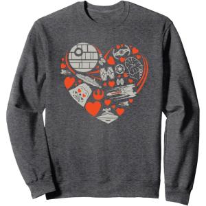 imageStar Wars Valentines Day Heart Galaxy SweatshirtDark Heather Grey