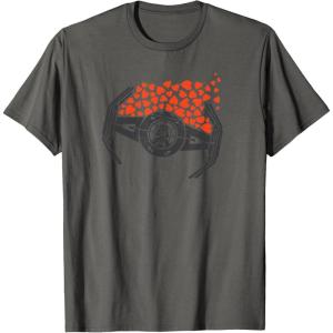 imageStar Wars Valentines Day Hearts Darth Vader TIE Fighter TShirtAsphalt Grey