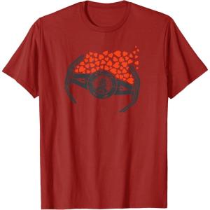 imageStar Wars Valentines Day Hearts Darth Vader TIE Fighter TShirtCranberry Red