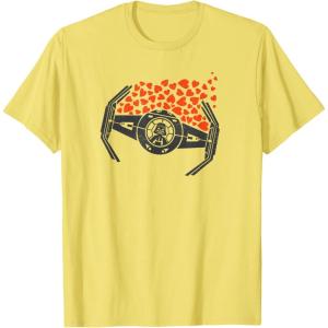 imageStar Wars Valentines Day Hearts Darth Vader TIE Fighter TShirtLemon Yellow