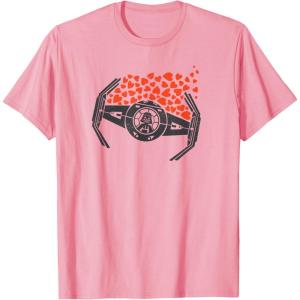 imageStar Wars Valentines Day Hearts Darth Vader TIE Fighter TShirtPink