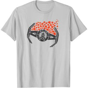 imageStar Wars Valentines Day Hearts Darth Vader TIE Fighter TShirtSilver Grey