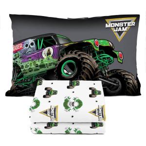 imageStar Wars Young Jedi Adventures Twin Sheet Set  3 Piece Kids Bedding Set Includes Pillow Cover  Super Soft Yoda Microfiber SheetsWhite  Monster Jam