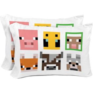 imageSunny Side Up Star Wars Young Jedi Adventures Pack of 2 Reversible Pillowcases  Double Sided Pillow Covers Kids Super Soft BeddingWhite  Minecraft