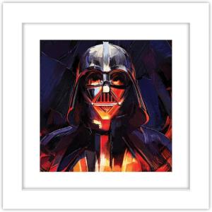 imageTrends International Gallery Pops Star Wars ObiWan Kenobi  Darth Vader Painting Wall Art Black Framed Version 12 x 12White Framed Version