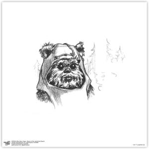 imageTrends International Gallery Pops Star Wars Saga  Return of the Jedi Ewok Sketch Wall Art Wall Poster 1200quot x 1200quot Black Frame VersionUnframed Version