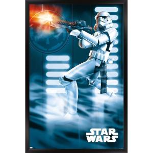 imageTrends International Star Wars A New Hope  Stormtrooper Wall Poster 34L x 224W Barnwood Framed VersionBlack Framed Version