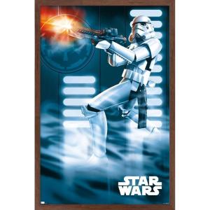 imageTrends International Star Wars A New Hope  Stormtrooper Wall Poster 34L x 224W Barnwood Framed VersionMahogany Framed Version