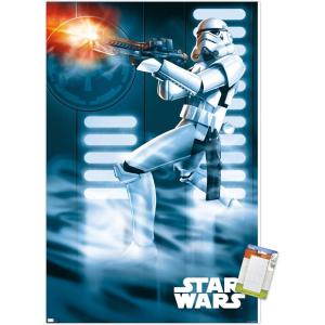 imageTrends International Star Wars A New Hope  Stormtrooper Wall Poster 34L x 224W Barnwood Framed VersionPremium Poster  Mount Bundle