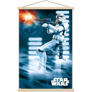 imageTrends International Star Wars A New Hope  Stormtrooper Wall Poster 34L x 224W Barnwood Framed VersionPremium Print and Beechwood Hanger Bundle