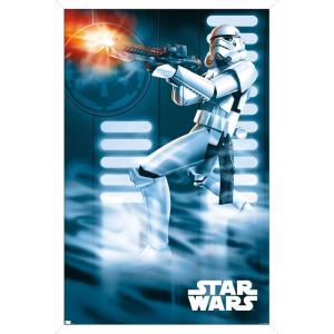 imageTrends International Star Wars A New Hope  Stormtrooper Wall Poster 34L x 224W Barnwood Framed VersionWhite Framed Version