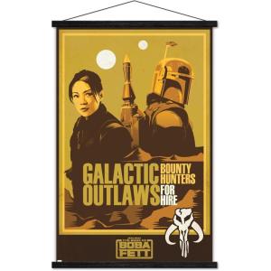 imageTrends International Star Wars The Book of Boba Fett  Galactic Outlaws Wall Poster 22375quot x 34quot Premium Unframed VersionPremium Print and Black Hanger Bundle