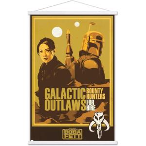 imageTrends International Star Wars The Book of Boba Fett  Galactic Outlaws Wall Poster 22375quot x 34quot Premium Unframed VersionPremium Print and White Hanger Bundle