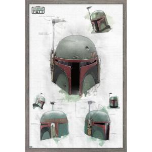 imageTrends International Star Wars The Book of Boba Fett  Helmet Turns Wall Poster 22375quot x 34quot Premium Unframed VersionBarnwood Framed Version