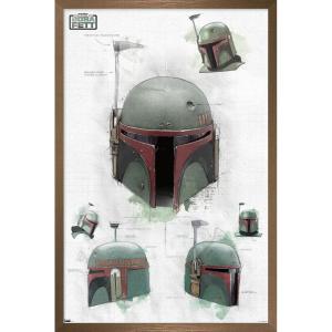 imageTrends International Star Wars The Book of Boba Fett  Helmet Turns Wall Poster 22375quot x 34quot Premium Unframed VersionBronze Framed Version